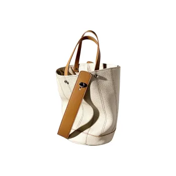 AJ AOIRJ Cow Leather Bucket Bag Basket Bag Tote Bag Shopping Bag Shoulder Bag Handbag Medium Size Women's Multicolor