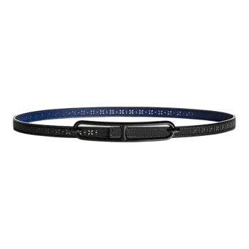 HERMES Roulis Leather Belts Women's Black/Sapphire Blue