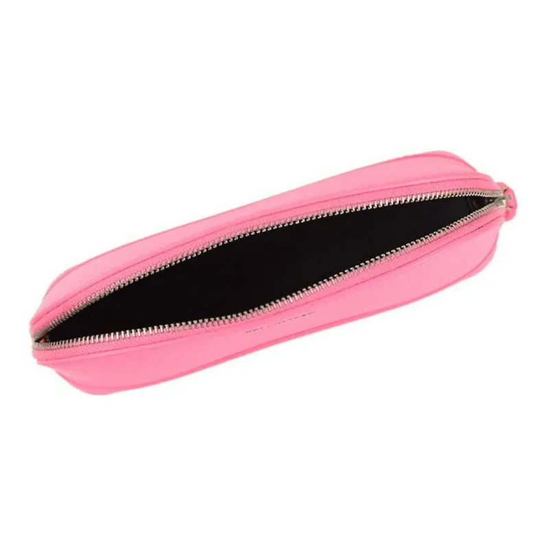 Balenciaga Leather Handheld Makeup Bag Women's Pink-4