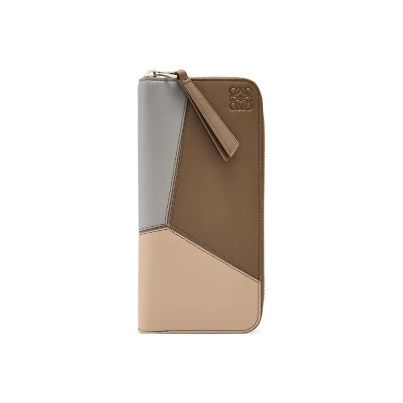LOEWE Puzzle Classic Calfskin Wallet Women's Asphalt Gray/Winter Brown-0