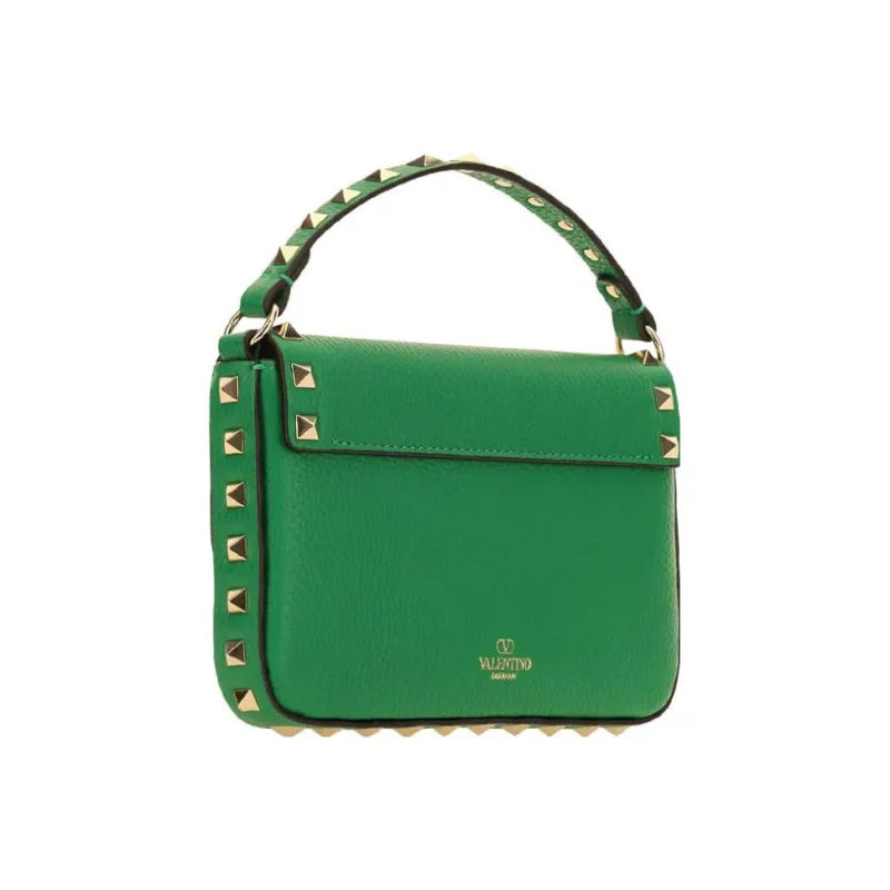 Valentino Rockstud Calfskin Shoulder Bag Crossbody Bag Handbag Women's Green-2