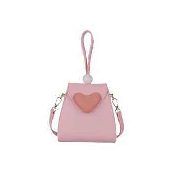 NOMK Leather Crossbody One Shoulder Handbag Mini Women's Pink