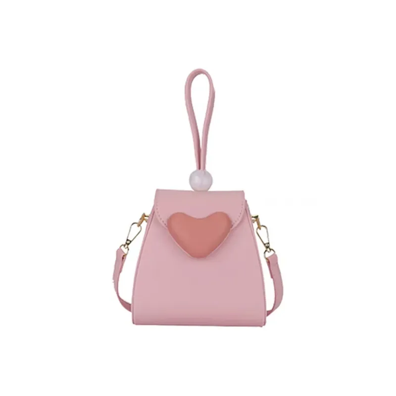 NOMK Leather Crossbody One Shoulder Handbag Mini Women's Pink-0