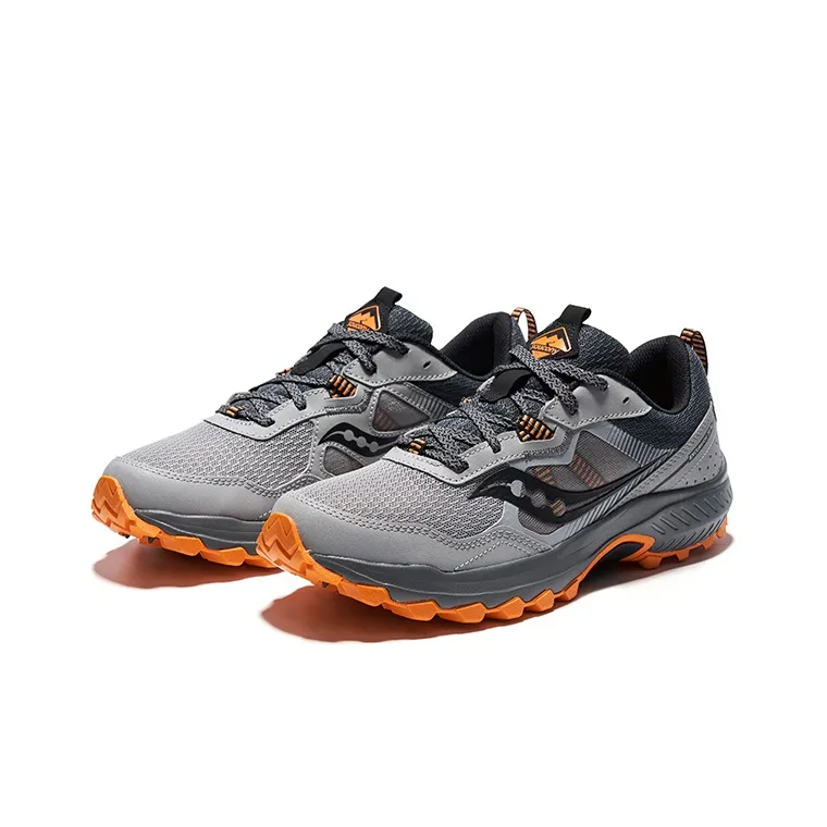 Saucony Excursion Anti Slip Wear Resistant Low Top Trail Running Shoes Men's Gray Orange-2