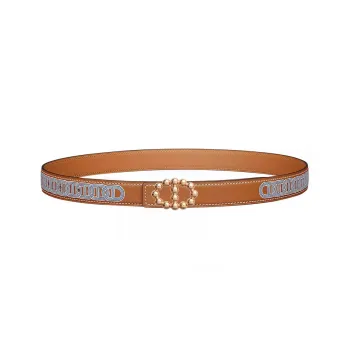 HERMES Leather Belts Women's Gold/White/Indigo, Black, And White