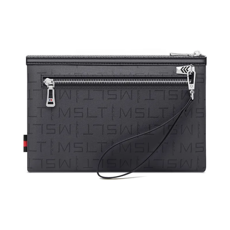 MashaLanti PVC Handheld Bag Commute Bag Envelope Bag Handbag Regular Men's Black-3