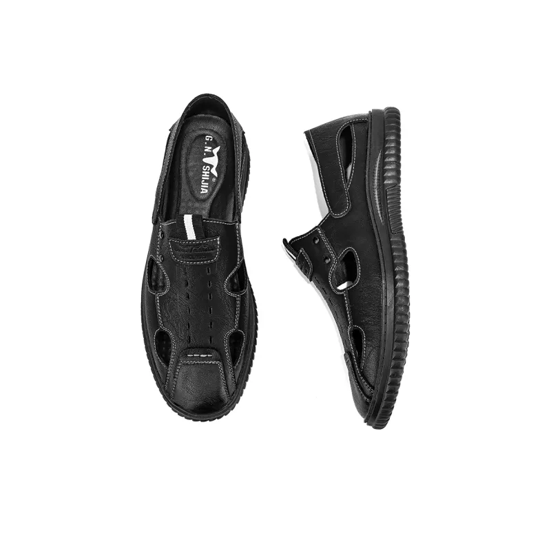G.N.SHIJIA Casual Shoes Men Low Top Black/Dark Brown-9
