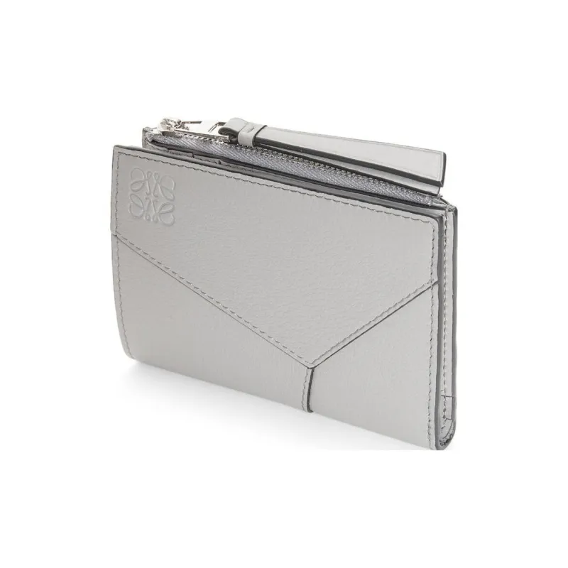 LOEWE Puzzle Calfskin Wallet Men's Gray-1