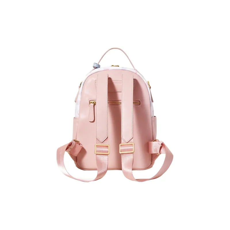 Miffy PU Casual Backpack Medium Size Women's Pink/White-3