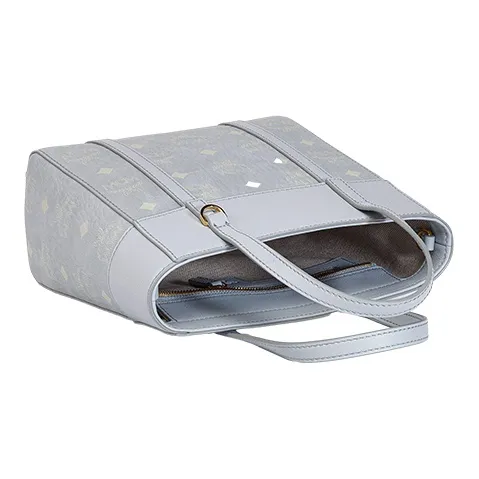 MCM Leather With Calfskin Basket Bag, Tote Bag, Shopping Bag, Shoulder Bag, Crossbody Bag, Handbag Mini Unisex Gray-2