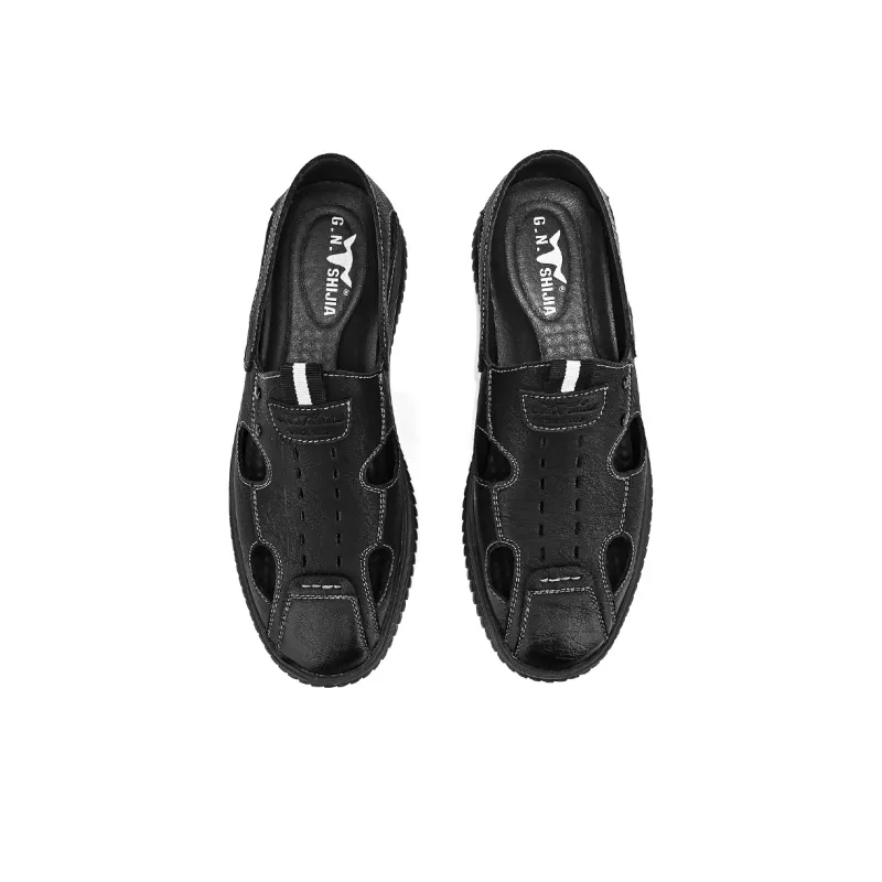 G.N.SHIJIA Casual Shoes Men Low Top Black/Dark Brown-8