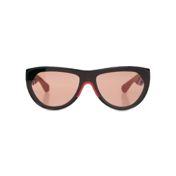 Bottega Veneta Acetate Irregular Shape Sunglasses Women's Black/Red