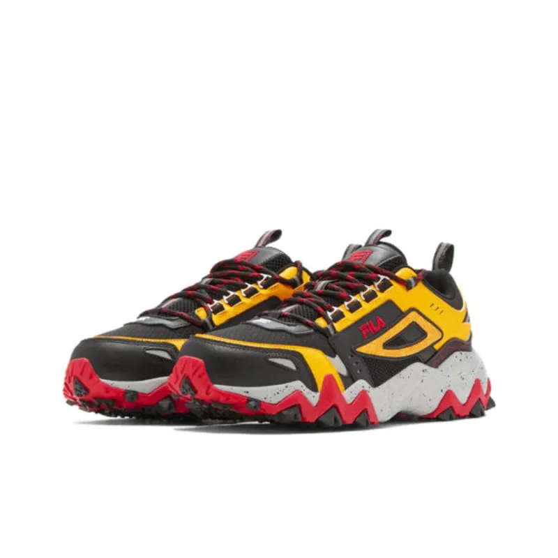 FILA Oakmont Tr Anti-Slip Wear-Resistant Low-Top Casual Shoes Men's Black Red Yellow-1