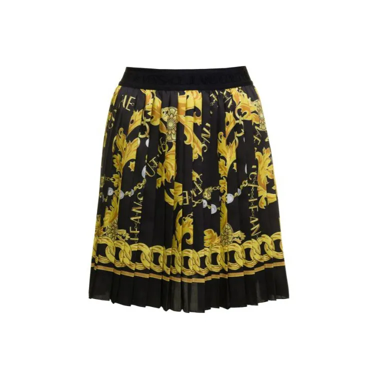 VERSACE JEANS COUTURE Logo print Pleated Miniskirt-1