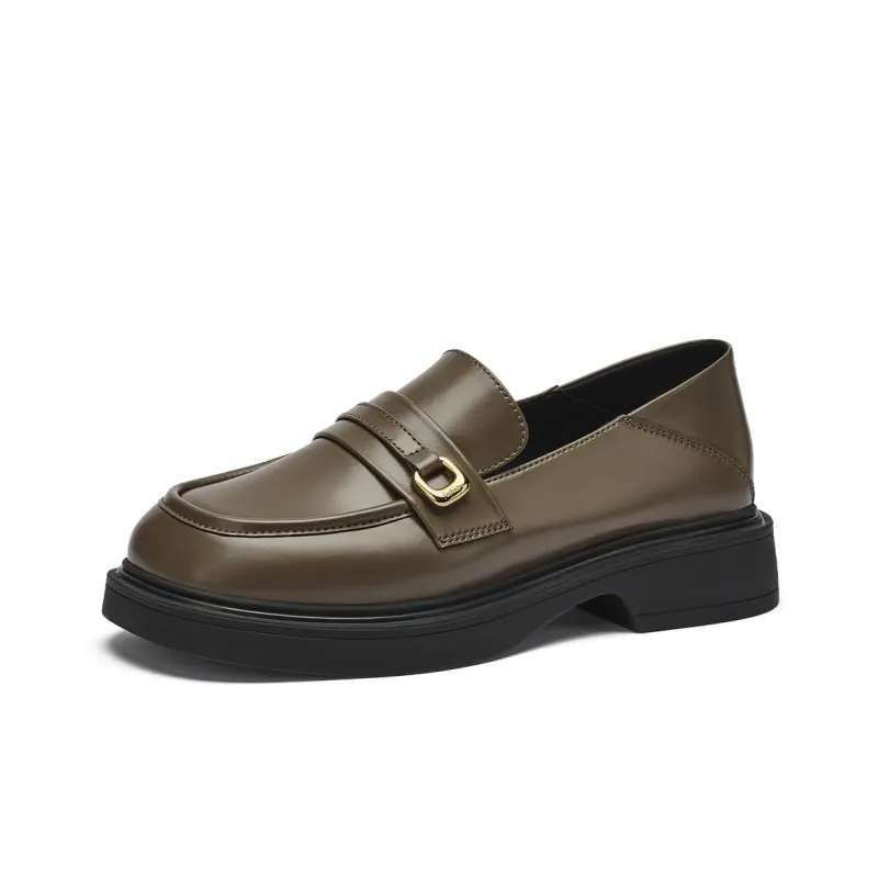 GEMEIQ Loafers Women's Low Top Black/Khaki/Ecru-6