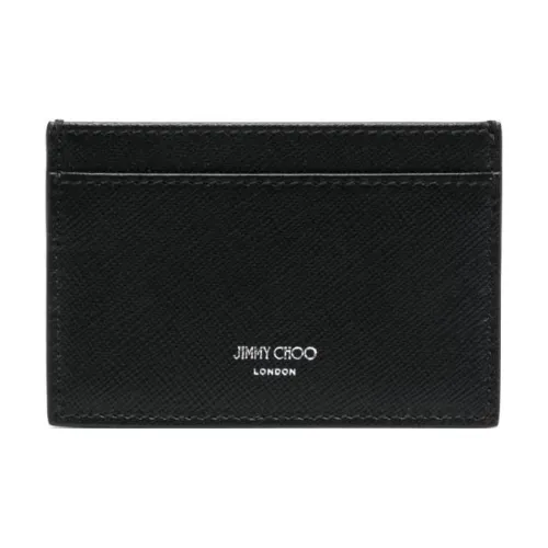 Jimmy Choo Calfskin Card Clip Card Holder Men's Black