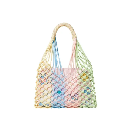 Miffy Oxford Fishnet Beach Bag Handheld Tote Bag Sub-Bag Shoulder Bag Large Size Women's Dopamine Color