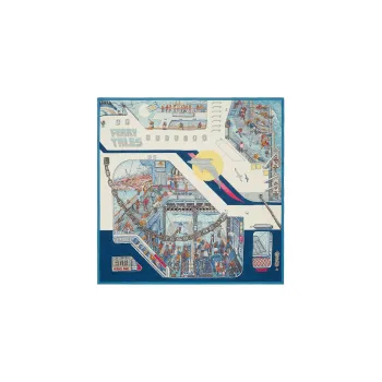 HERMES Cashmere Silk Silk Scarves Unisex Blue