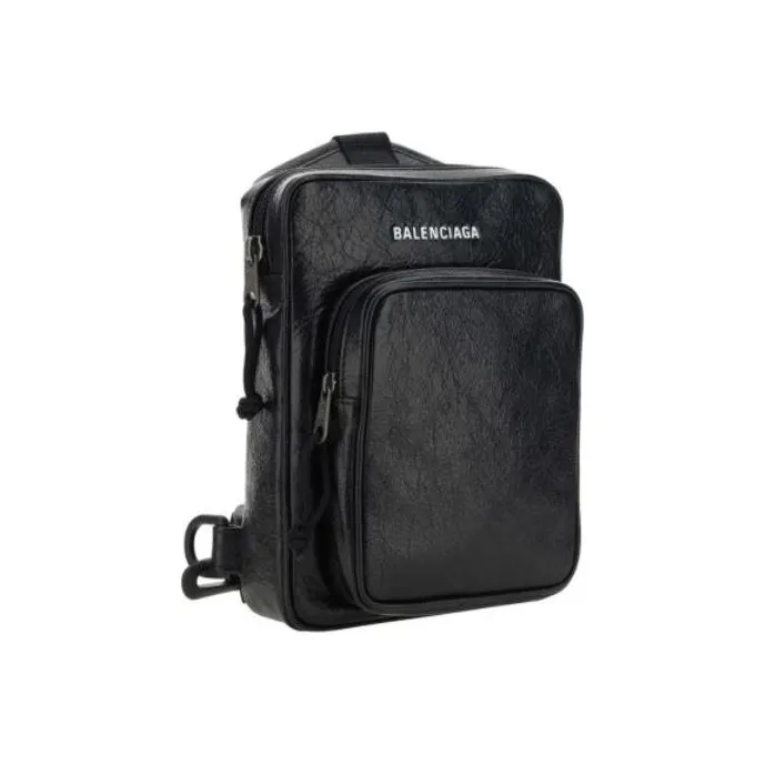 Balenciaga Explorer Sheepskin Shoulder Bag, Crossbody Bag Men's Black-1