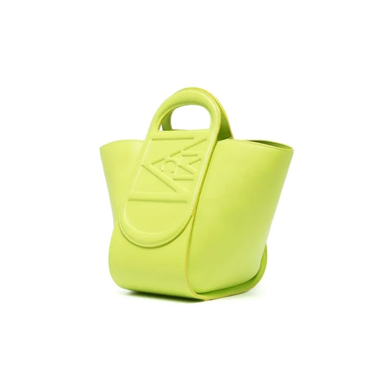 MCM Mode Travia Leather Basket Bag Tote Bag Shopping Bag Shoulder Bag Crossbody Bag Handbag Women's Fluorescent Yellow-1
