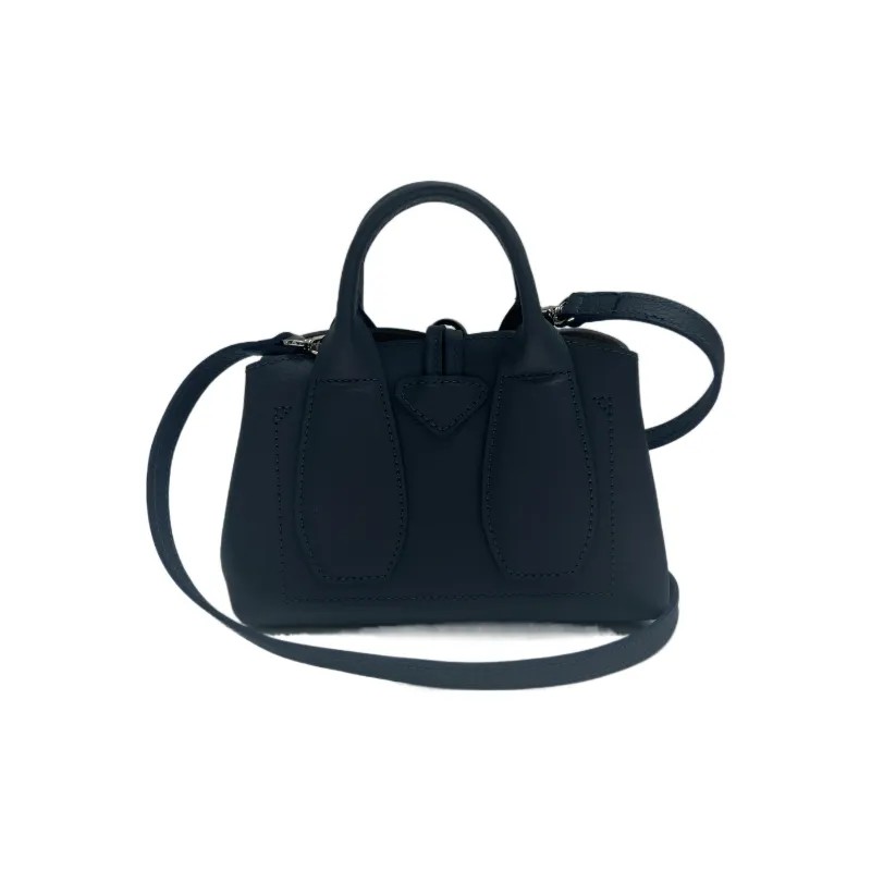 LONGCHAMP Roseau Cow Leather Handbag, Shoulder Bag, Crossbody Bag Small Size Women's Pilot Blue-1