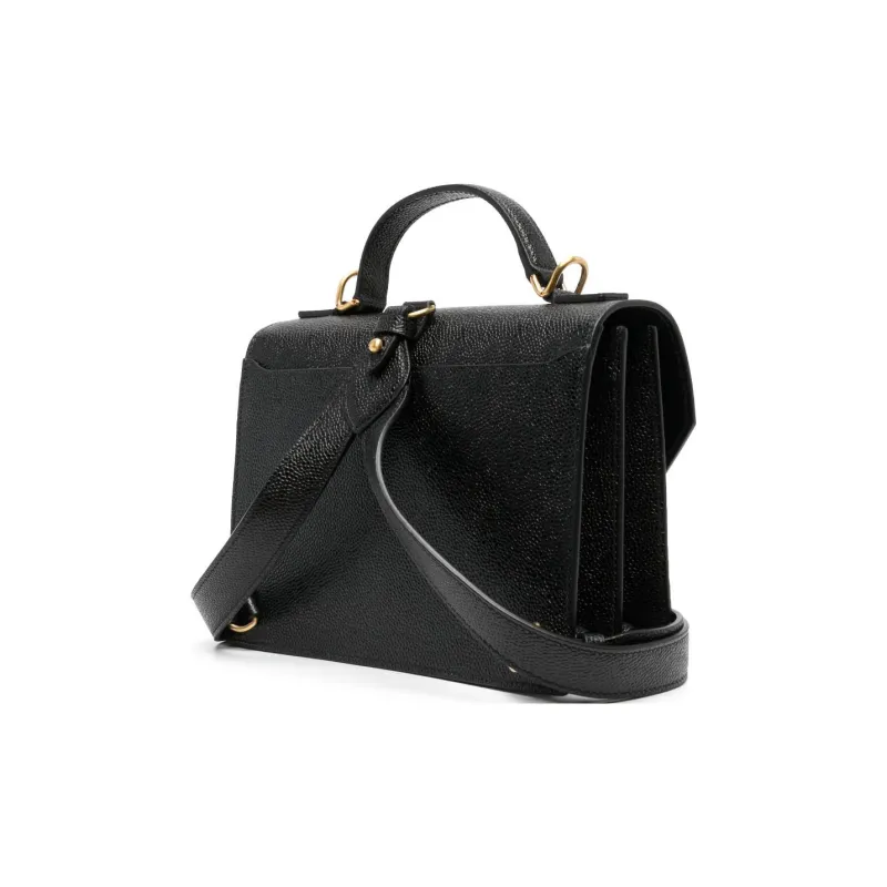 THOM BROWNE· Grain Effect Calfskin Portable One Shoulder Crossbody Backpack Regular Men's Black-2