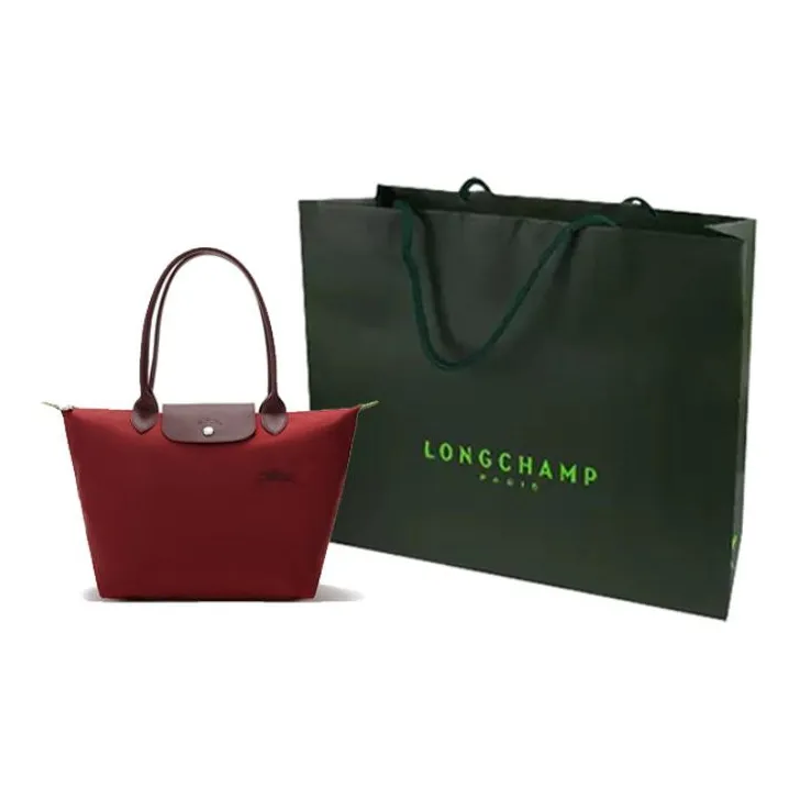 LONGCHAMP Le Pliage Cow Leather Handbag, Shoulder Bag Women's Red-8
