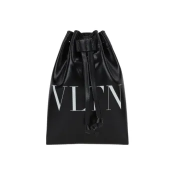 Valentino VLTN Shiny Calfskin Shoulder Bag, Crossbody Bag Regular Men's Black