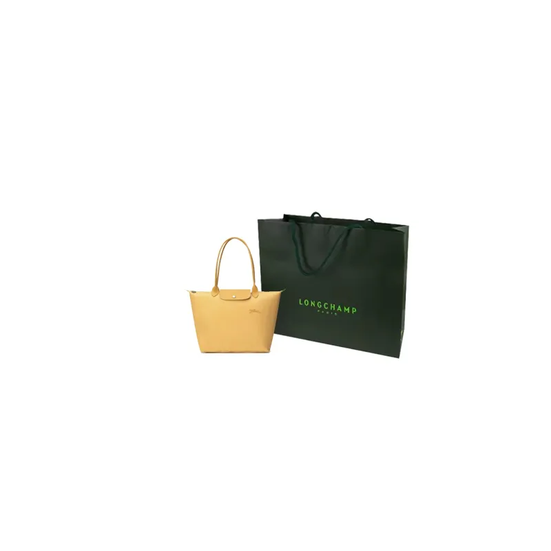 LONGCHAMP Le Pliage Green Yellow Canvas Eco Friendly Canvas Bag One Shoulder Handbag Large Size Women's Yellow-8