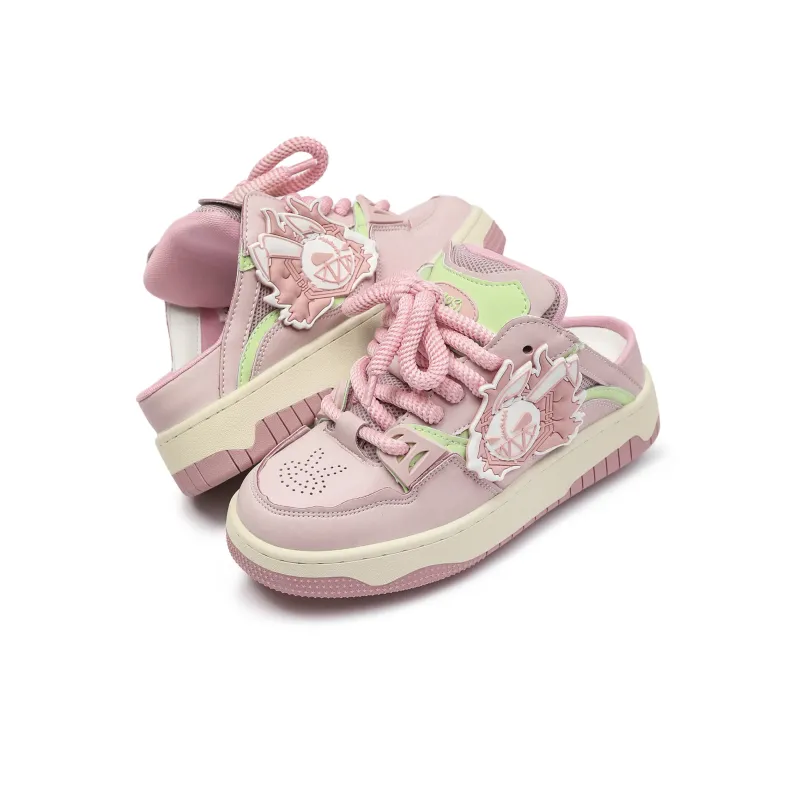 MR.PESIN Evil Rabbit Collection Anti Slip And Wear Resistant Breathable Low Top Skateboard Shoes Unisex Pink-2