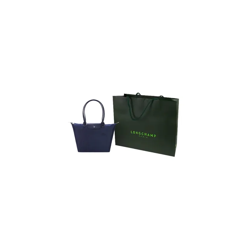 LONGCHAMP Le Pliage Green Canvas With Leather Canvas Bag, Handbag, Shoulder Bag Tubas Women's Marine Blue-7