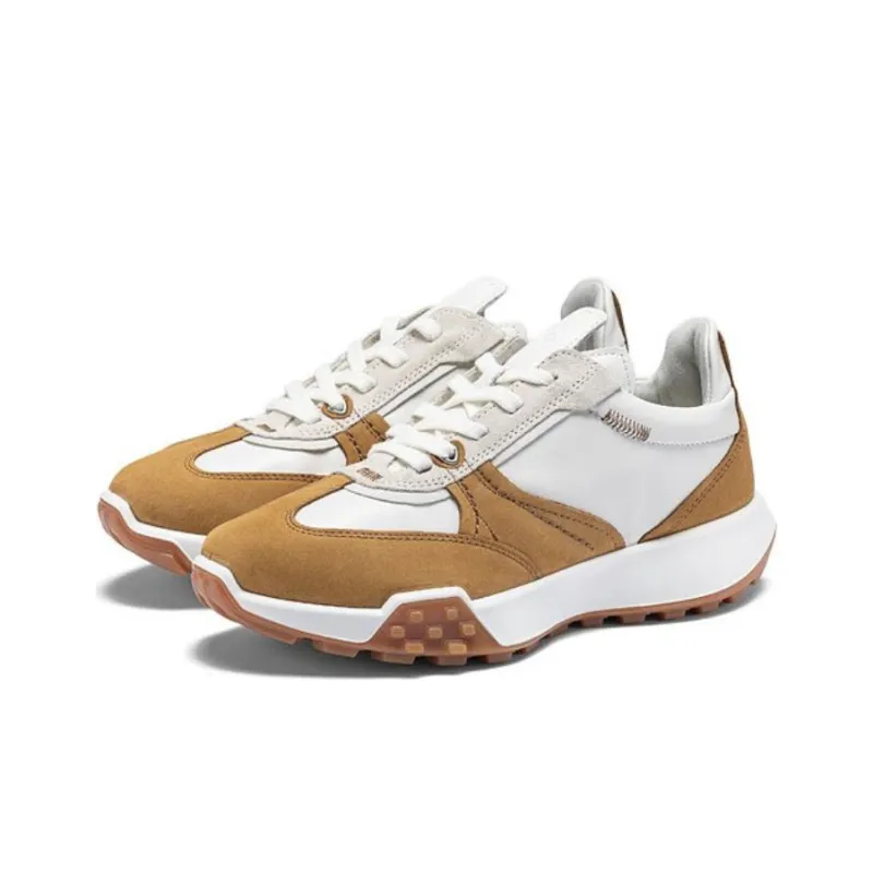 Ecco Low Top Casual Shoes Women's Yellow White-2
