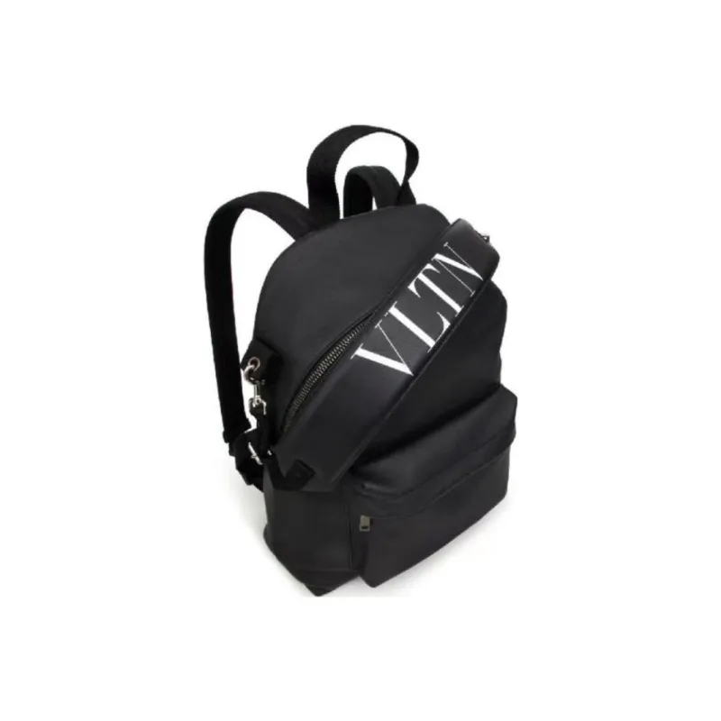 Valentino VLTN Genuine Leather Backpack Regular Men's Black-1