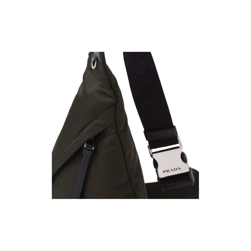 PRADA Re Nylon Fabric Fabric One Shoulder Sling Bag Men's Khaki-5