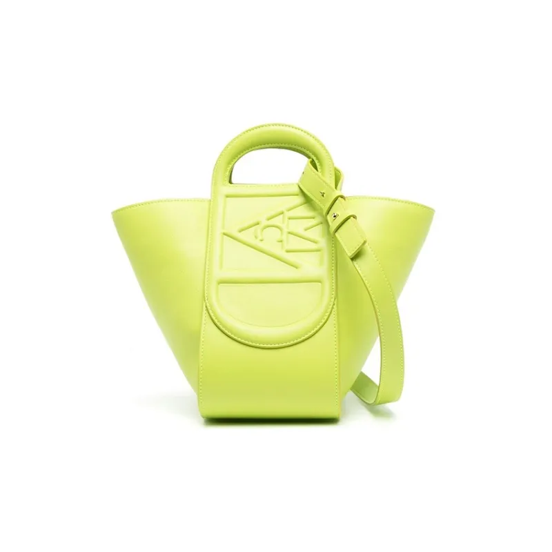 MCM Mode Travia Leather Basket Bag Tote Bag Shopping Bag Shoulder Bag Crossbody Bag Handbag Women's Fluorescent Yellow-0