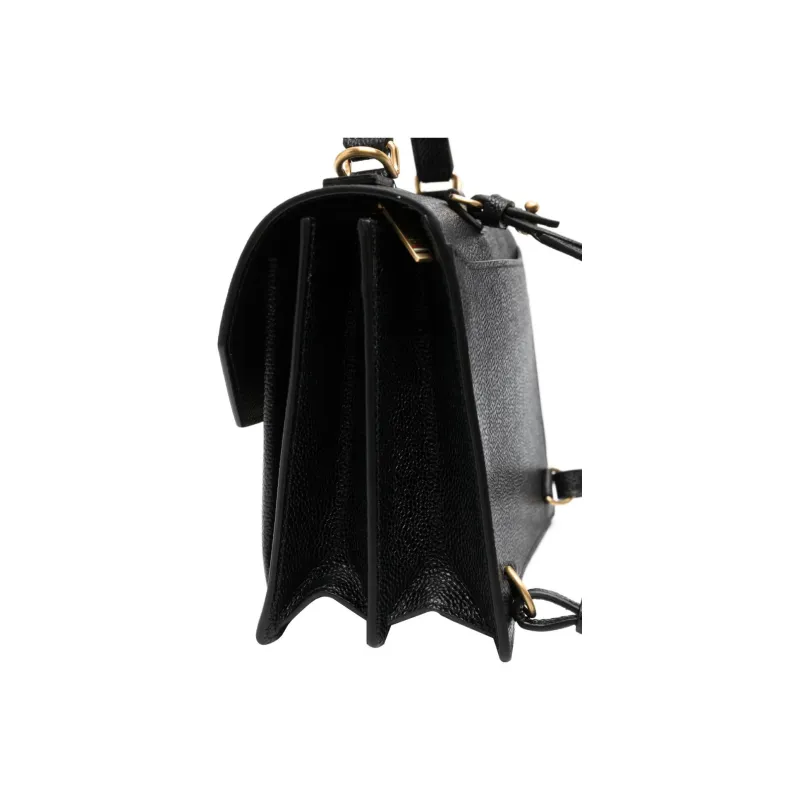 THOM BROWNE· Grain Effect Calfskin Portable One Shoulder Crossbody Backpack Regular Men's Black-1