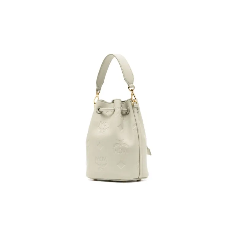 MCM Leather Bucket Bags Shoulder Bag Crossbody Bag Handbag Mini Women's Light Green-1