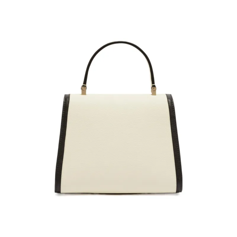 Valextra Iside Cow Leather Shoulder Bag, Crossbody Bag, Handbag Mini Women's White/Black-1