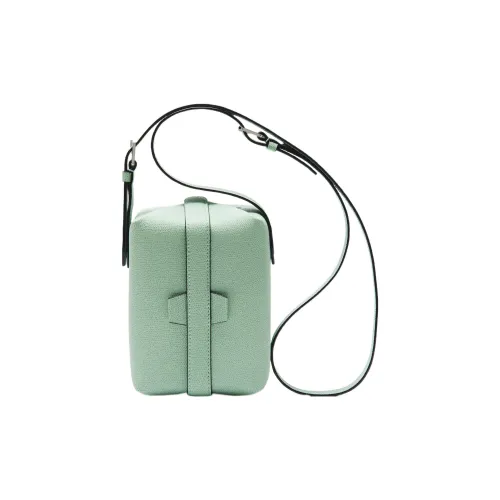 Valextra Tric Trac Calfskin Box Bag, Handbag, Shoulder Bag, Crossbody Bag Women's Aqua Green