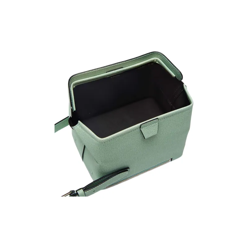 Valextra Tric Trac Calfskin Box Bag, Handbag, Shoulder Bag, Crossbody Bag Women's Aqua Green-3