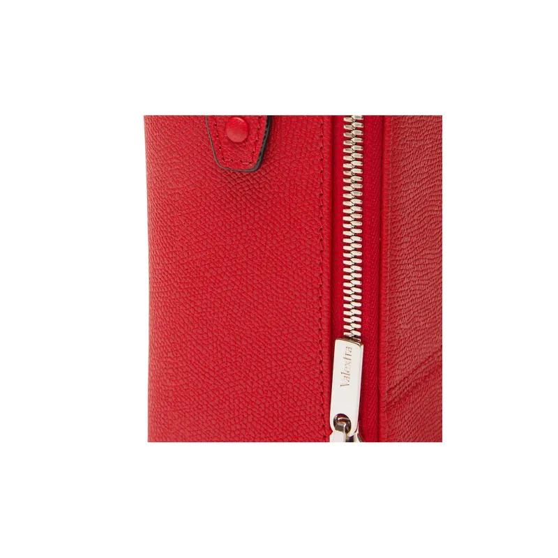 Valextra Tric Trac Calfskin Box Bag Handbag Shoulder Bag Crossbody Bag Women's Red-4
