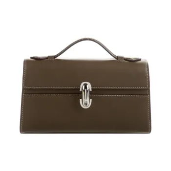 SAVETTE Calfskin Late Dinner Bag Baguette Handbag Small Size Women's Mink Leather