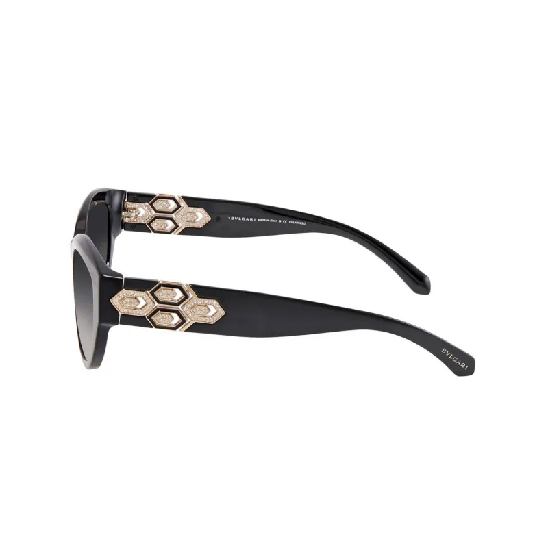 BVLGARI Plastic Irregular Shape Sunglasses Unisex Black-1