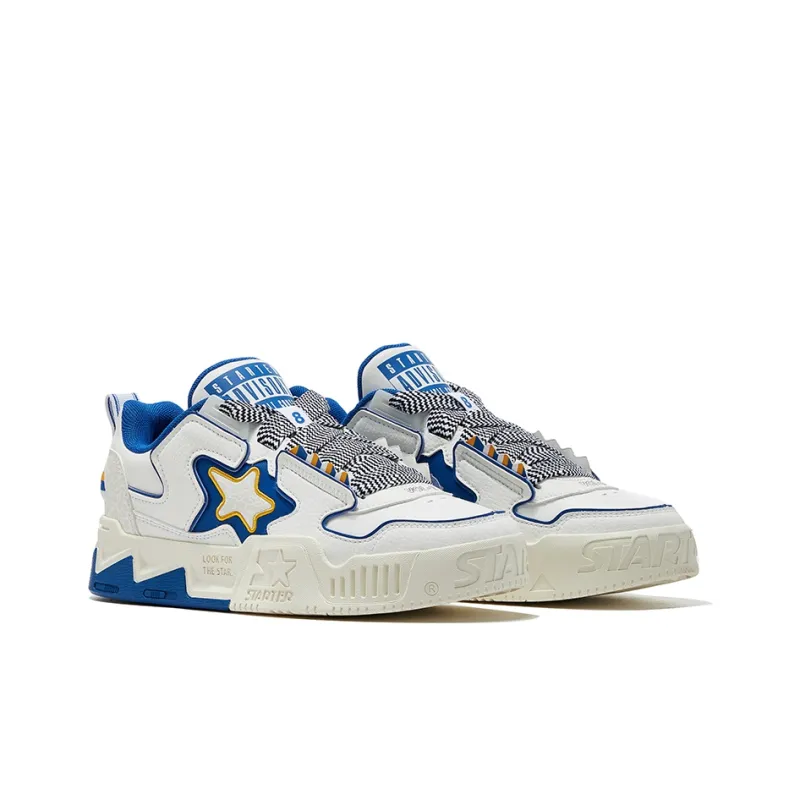 STARTER Vol 90s Low Top Dopamine Dressing Color Block Crackle Women's Blue White-2