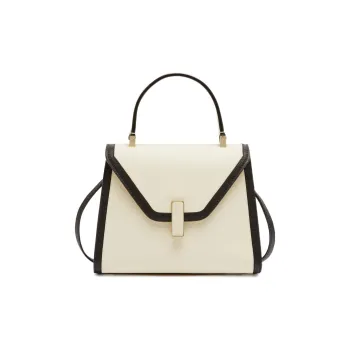Valextra Iside Cow Leather Shoulder Bag, Crossbody Bag, Handbag Mini Women's White/Black