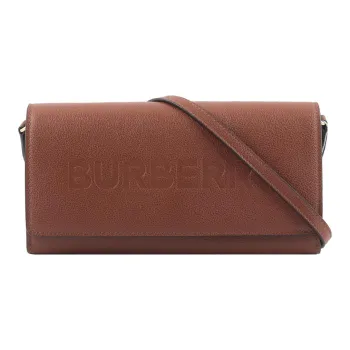 Burberry Leather Wallet Large Size Women's Tawny