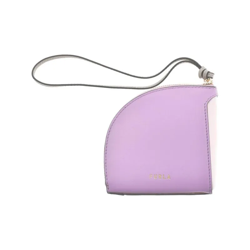 Furla Allegra Soft Calfskin Clutch Coin Purse Women's Light Purple-2