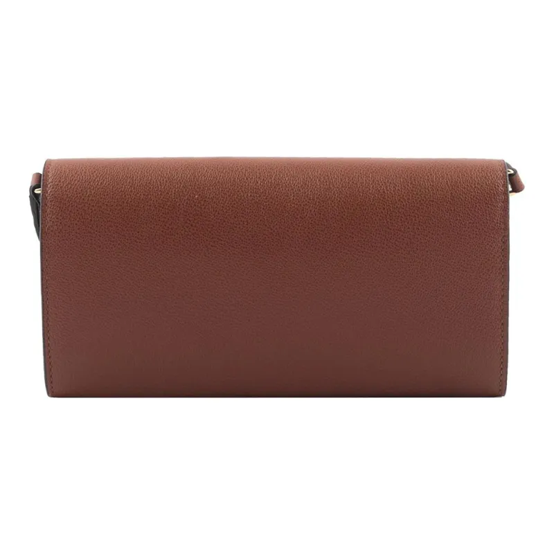 Burberry Leather Wallet Large Size Women's Tawny-2