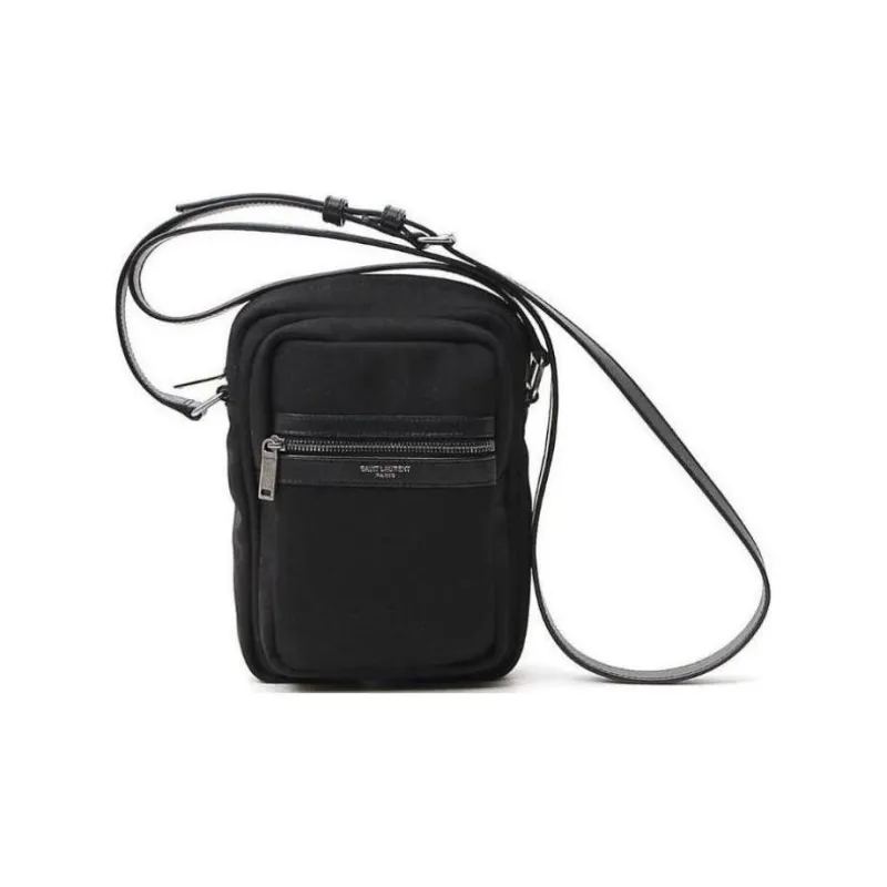SAINT LAURENT Nylon Shoulder Bag Crossbody Bag Men's Black-0