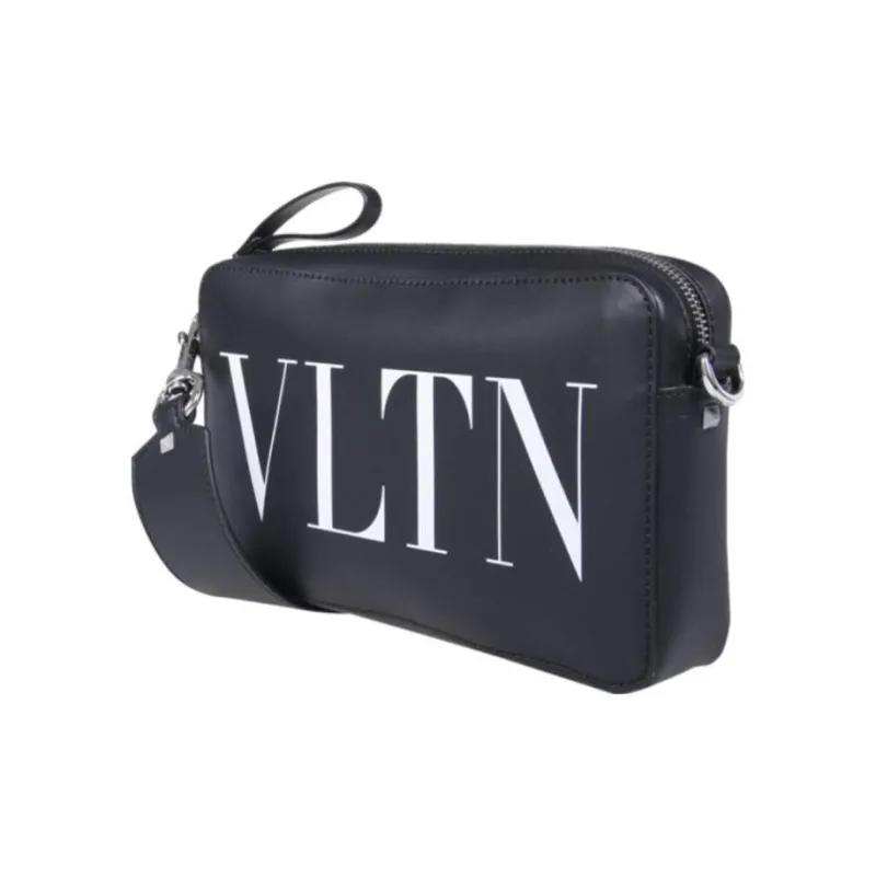 Valentino Vltn Logo Printed Zip Up Shoulder Bag-1